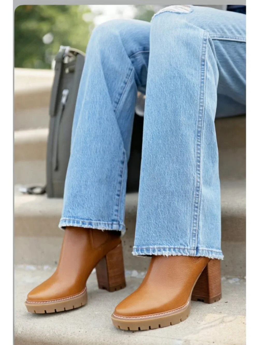 New Tory Burch Carson Lug Sole High Heel Boot Sz 10.5